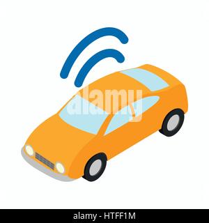 Car Wi-fi icon, isometric 3d style Stock Vector
