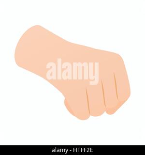 Hand with clenched fist icon, isometric 3d style Stock Vector