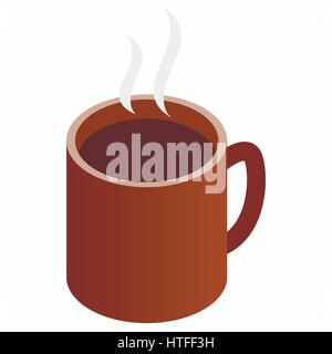 Tea and coffee cup icon, isometric 3d style Stock Vector