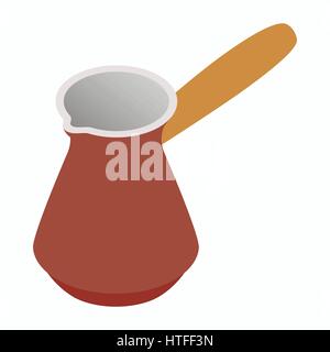 Cezve for coffee icon, isometric 3d style  Stock Vector