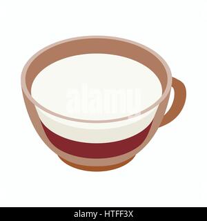 Cappuccino cup icon, isometric 3d style Stock Vector