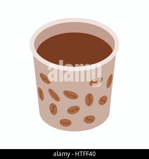 Cup of coffee icon, isometric 3d style Stock Vector