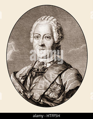 Heinrich, count von Brühl, 1700 - 1763, a German statesman at the court of Saxony and the Polish–Lithuanian Commonwealth Stock Photo