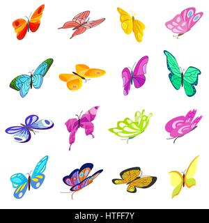 Butterfly set icons Stock Vector