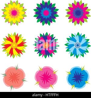 different vector flowers set Stock Vector
