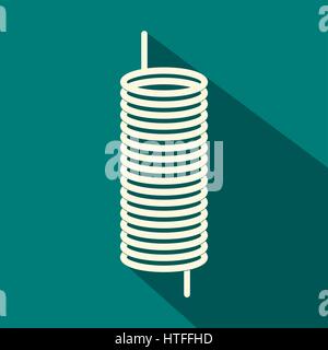 Metal spring icon, flat style Stock Vector