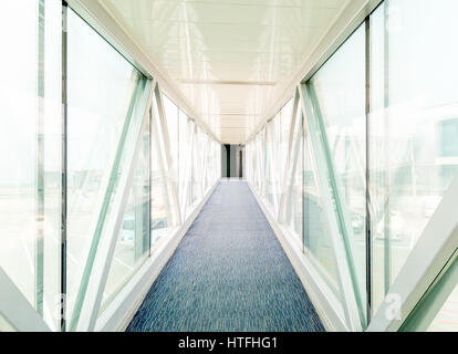 Internal boarding bridges Stock Photo