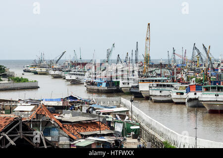 Old ships in Sunda  Kelapa the old port of Jakarta Stock 