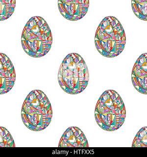 Easter eggs seamless pattern. Abstract holidays vector background. Stock Vector