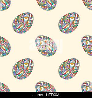 Easter eggs seamless pattern. Abstract holidays vector background. Stock Vector