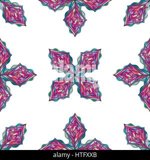 Hand drawn ornament pattern. Vector geometric tracery seamless background. Abstract colorful rhombus texture for wallpaper, wrapping, textile design,  Stock Vector