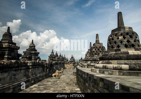 Borobudur Buddhist Temple in Magelang, Central Java Stock Photo