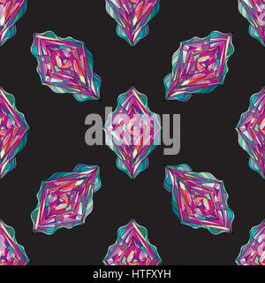 Hand drawn ornament pattern. Vector geometric tracery seamless background. Abstract colorful rhombus texture for wallpaper, wrapping, textile design,  Stock Vector