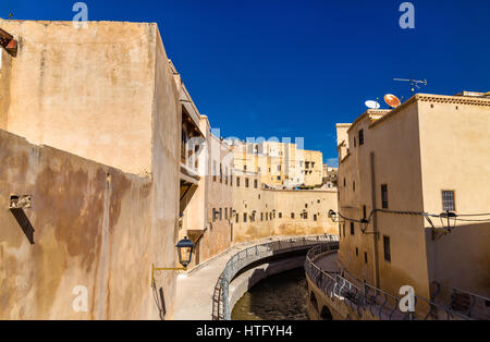 Oued Bou Khrareb, a river in the center of Fes - Morocco Stock Photo