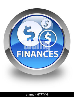 Finances (dollar sign) isolated on glossy blue round button abstract illustration Stock Photo