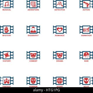 cinema genre web icons for user interface design Stock Vector Image ...