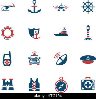 coastguard web icons for user interface design Stock Vector