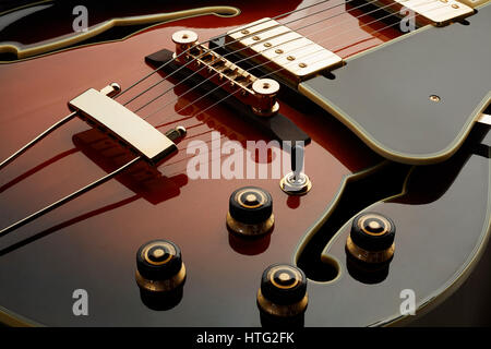 Ibanez archtop guitar detail Stock Photo