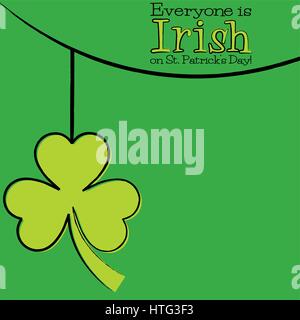 Hand drawn shamrock St Patrick's Day card in vector format. Stock Vector