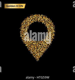 Pin icon of the Golden Circle. Photo illustration. Stock Photo