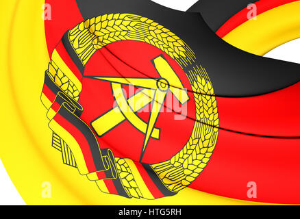 3D Flag of German Democratic Republic. 3D Illustration. Stock Photo