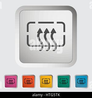 Heated car mirror. Single icon. Vector illustration. Stock Vector