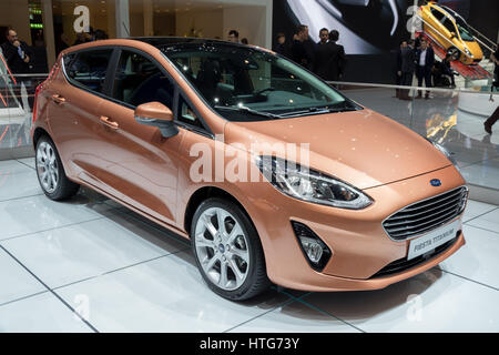 GENEVA, SWITZERLAND - MARCH 8, 2017: Ford Fiesta Titanium car presented at the 87th Geneva International Motor Show. Stock Photo