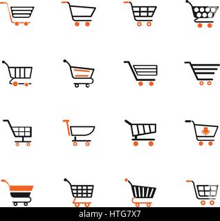 shopping cart web icons for user interface design Stock Vector