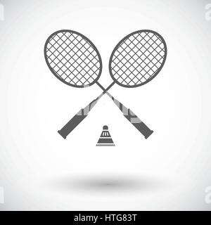 Badminton. Single flat icon on white background. Vector illustration. Stock Vector