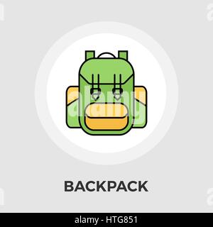 Backpack icon vector. Flat icon isolated on the white background. Editable EPS file. Vector illustration. Stock Vector
