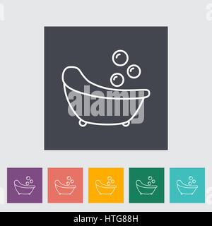 Bath thin line flat vector related icon set for web and mobile applications. It can be used as - logo, pictogram, icon, infographic element. Vector Il Stock Vector
