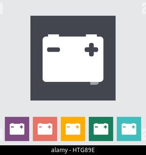 Battery flat icon. Vector illustration. Stock Vector