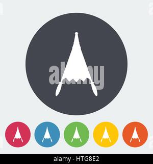 Belows. Single flat icon on the circle button. Vector illustration. Stock Vector