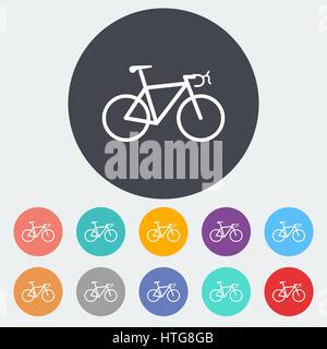 Bicycle. Single flat icon on the circle. Vector illustration. Stock Vector
