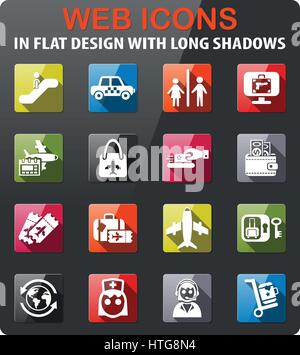 flat design long shadow airport building vector illustration Stock ...