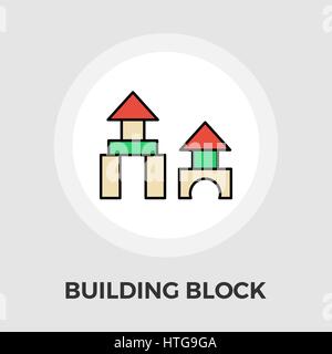 Building block icon vector. Flat icon isolated on the white background. Editable EPS file. Vector illustration. Stock Vector