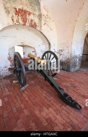 Canon on display at Fort Pulaski National Monument, Savannah Georgia Stock Photo