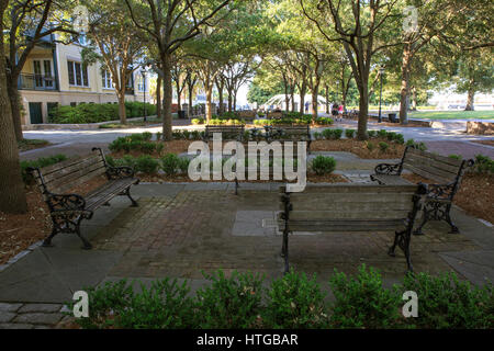 Public walkway along the riverfront of Charleston, South Carolina. Stock Photo