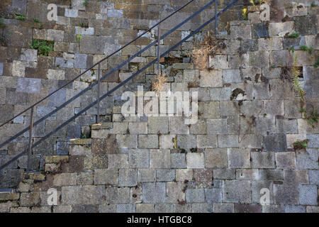 Stone staircase in the historic district of downtown Savannah Georgia near the river. Stock Photo