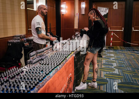 Rome, Italy. 11th Mar, 2017. A general view of the International Tatoo Expo Rome on March 11, 2017 in Rome, Italy. A provision for you more than 150 tattooers, from the national and international scene. Credit: Jacopo Landi/Awakening/ Alamy Live News Stock Photo