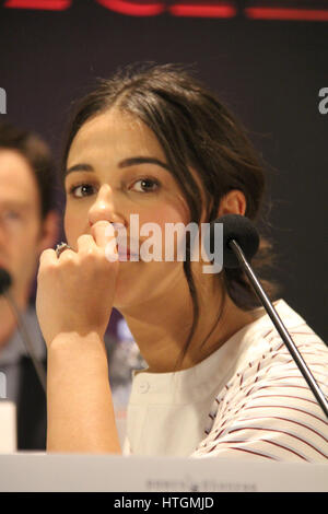 Los Angeles, USA. 11th Mar, 2017. Naomi Scott 03/11/2017 'Power Rangers' Press Conference held at Four Seasons Los Angeles at Beverly Hills in Los Angeles, CA Photo: Cronos/Hollywood News Credit: Cronos Foto/Alamy Live News Stock Photo