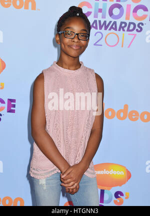 Los Angeles, California, USA. 11th Mar, 2017. Marsai Martin arriving at the NickelOdeon Kids Choice Awards 2017 at the Galen USC  Center in Los Angeles. March 11, 2017. Credit: Tsuni / USA/Alamy Live News