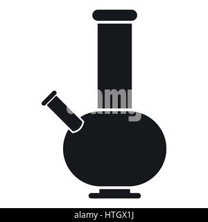 Bong for smoking icon, black simple style Stock Vector