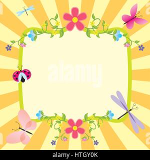 cartoon frame summer or spring easter Stock Vector
