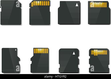 Stylish memory card, front and back sides, vector Stock Vector