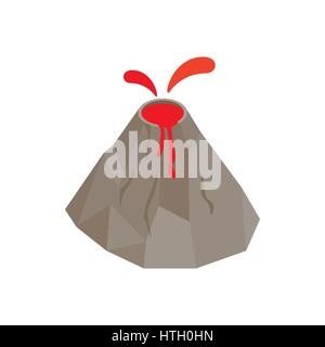 Volcano erupting icon, isometric 3d style  Stock Vector