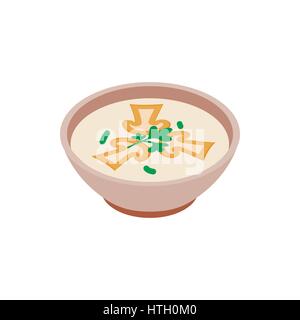 Mushroom soup icon, isometric 3d style Stock Vector