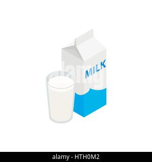 Milk icon, isometric 3d style Stock Vector