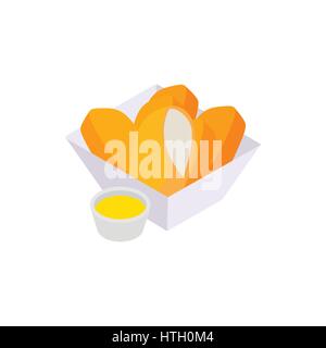 Chicken nuggets icon, isometric 3d style Stock Vector
