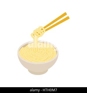 Chinese noodles icon, isometric 3d style Stock Vector